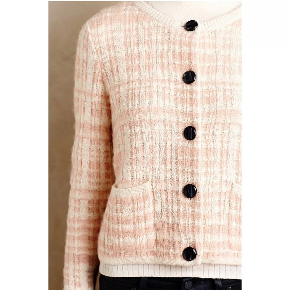 ❌sold❌ Knitted & Knotted Plaid Cropped Cardigan - Picture 1 of 8